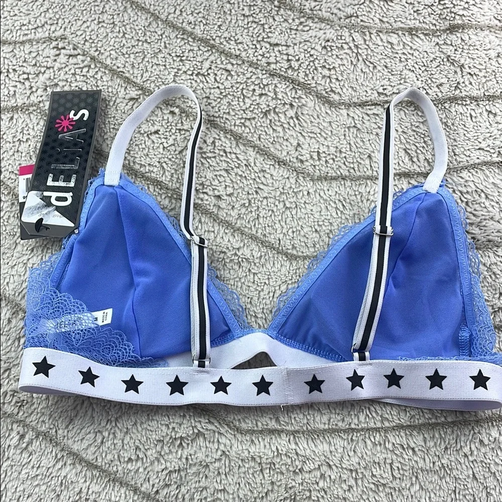 Delia's Blue Lace Bralette with Star Band